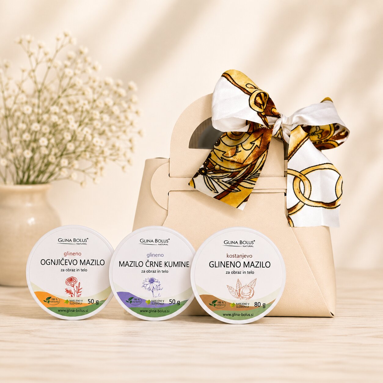Botanical Clay Trio – 3× Naravna Glinena Mazila