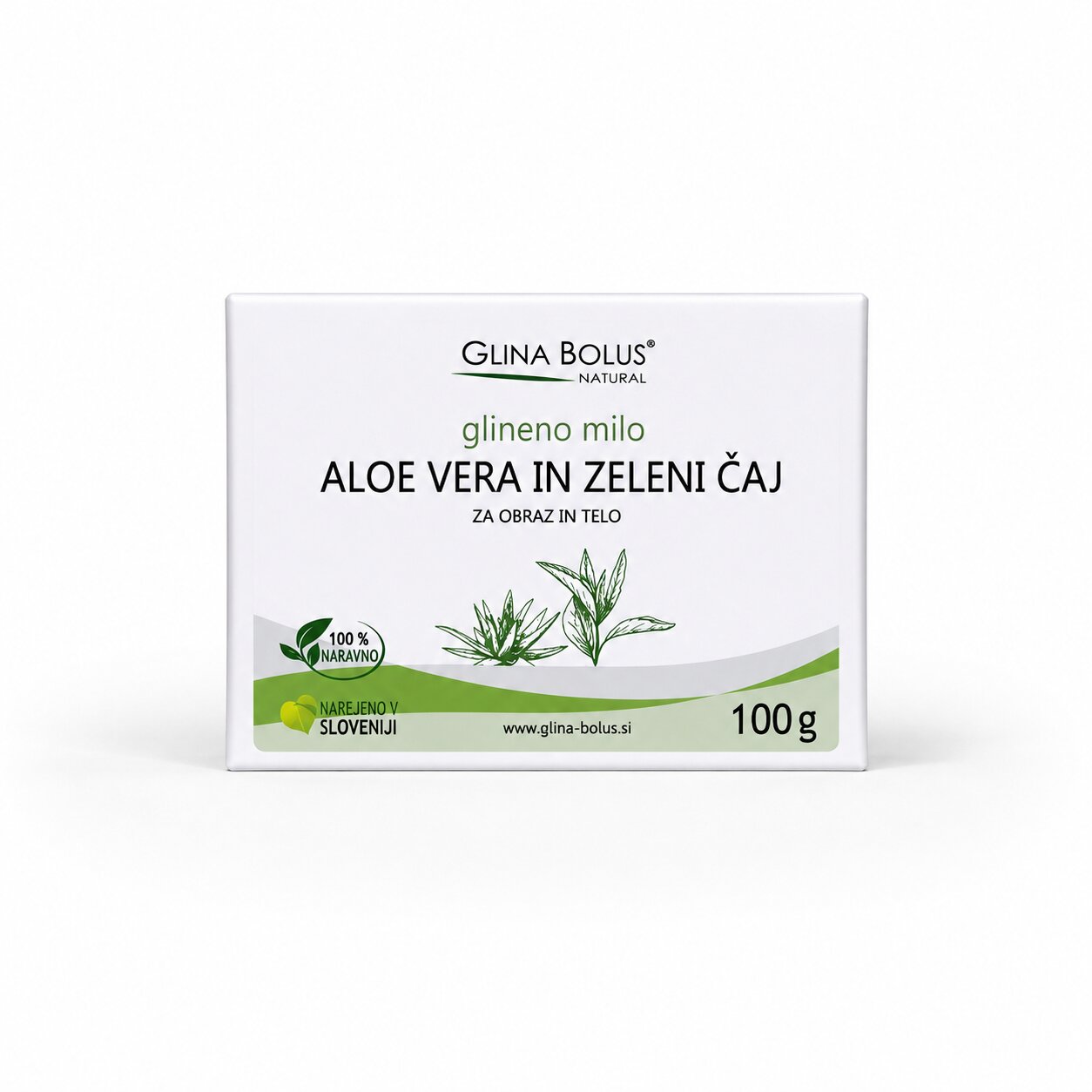 Aloe vera in zeleni čaj glineno milo 100g