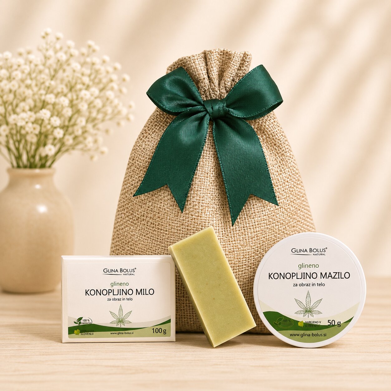 Hemp Balance Duo – Konopljino glineno mazilo + Konopljino glineno milo