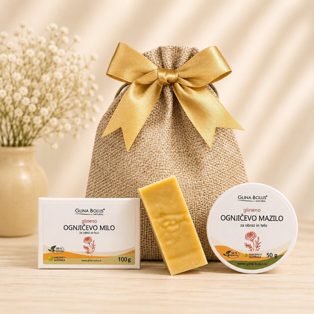 Marigold Balance Duo - Ognjičevo glineno mazilo + Ognjičevo glineno milo