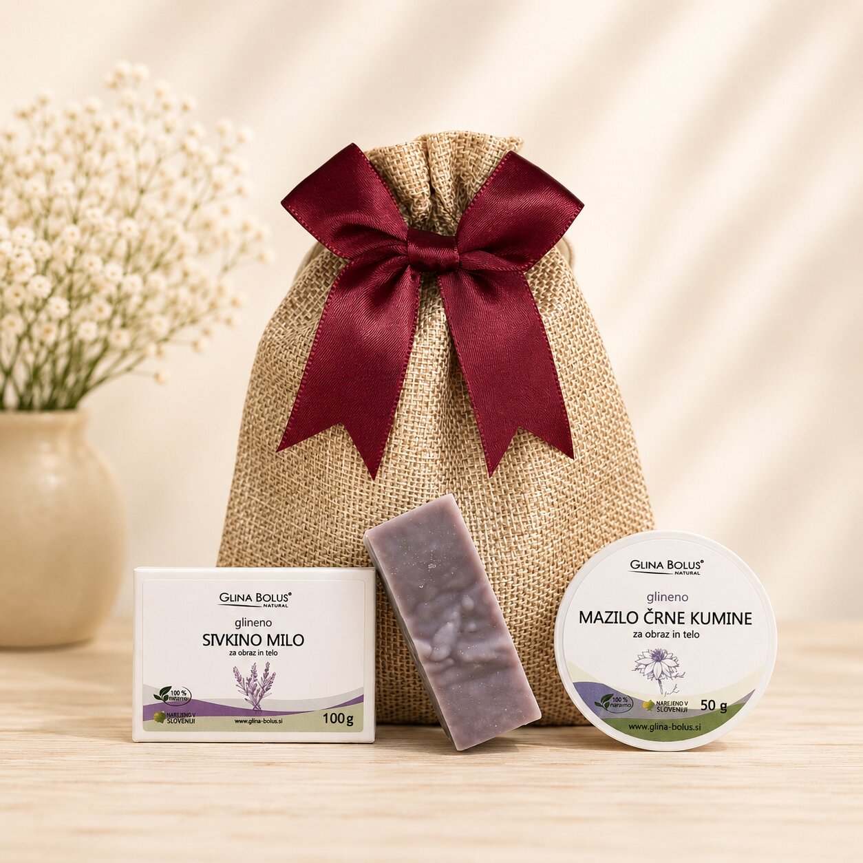 Calming Care Duo – Mazilo črne kumine + Sivkino glineno milo