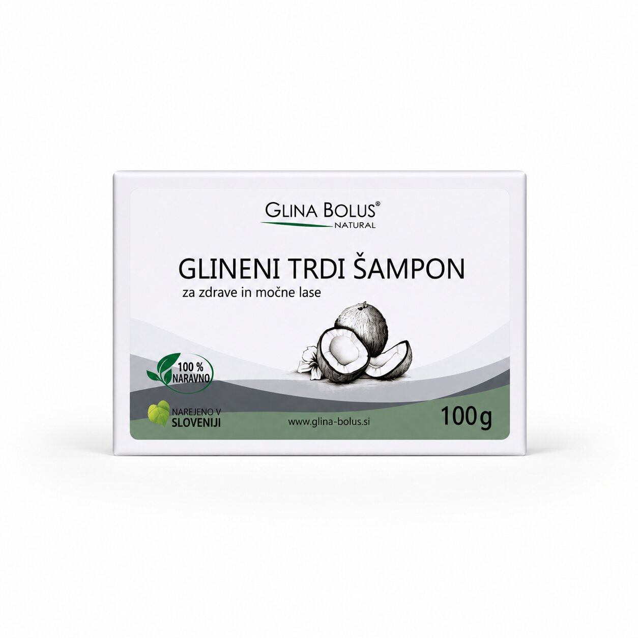 Glineni trdi šampon za lase 100g