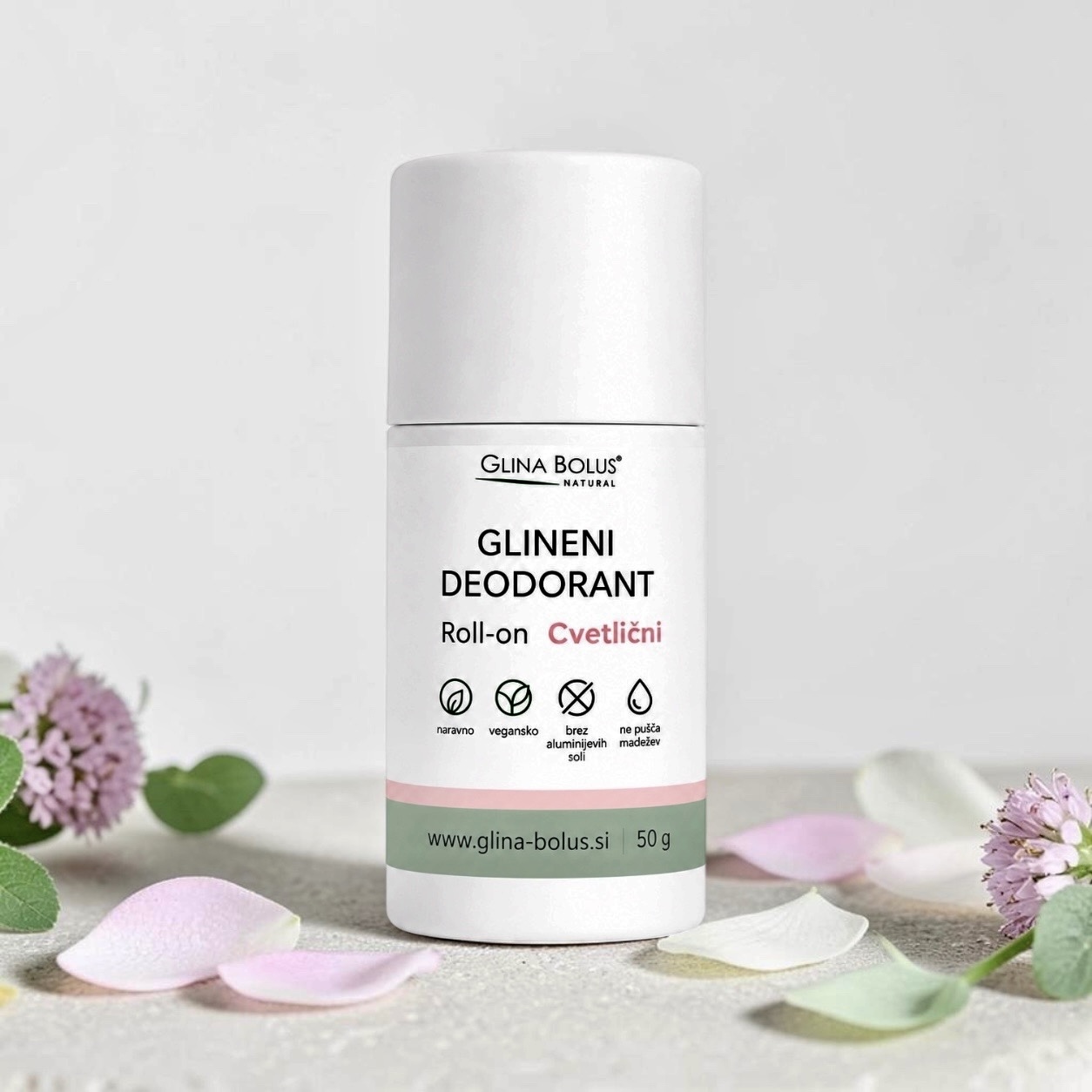 Glineni deodorant - Cvetlični (roll-on) 50ml