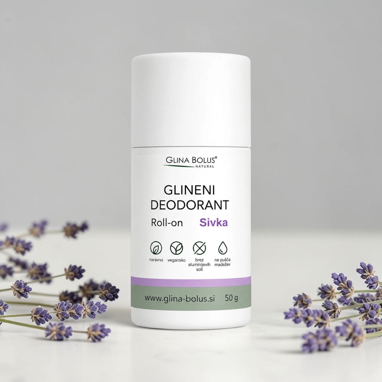 Glineni deodorant - Sivka (roll-on) 50ml